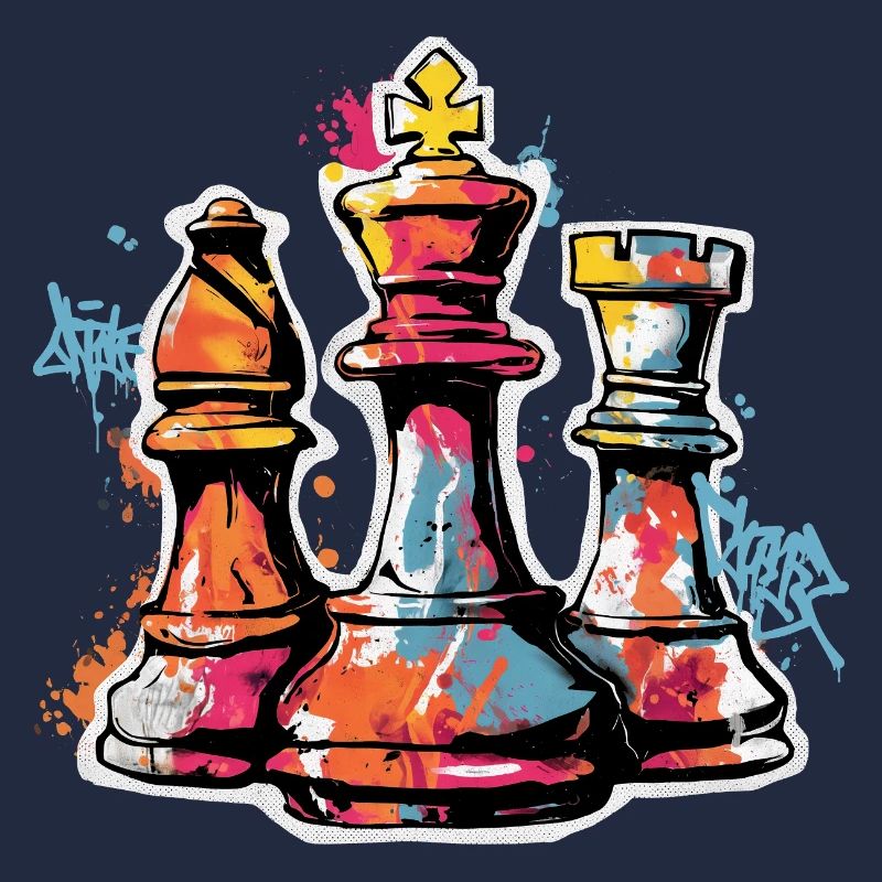 Cadeau de figurines graffiti d’échecs pour hommes