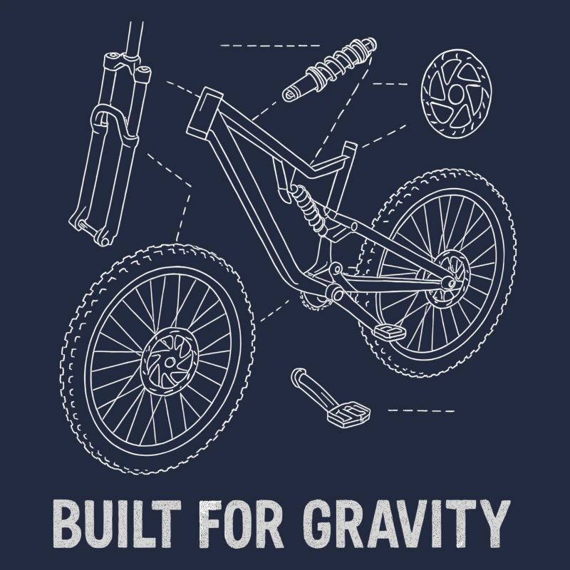 Built for Gravity: DH-Bike Exploded Drawing