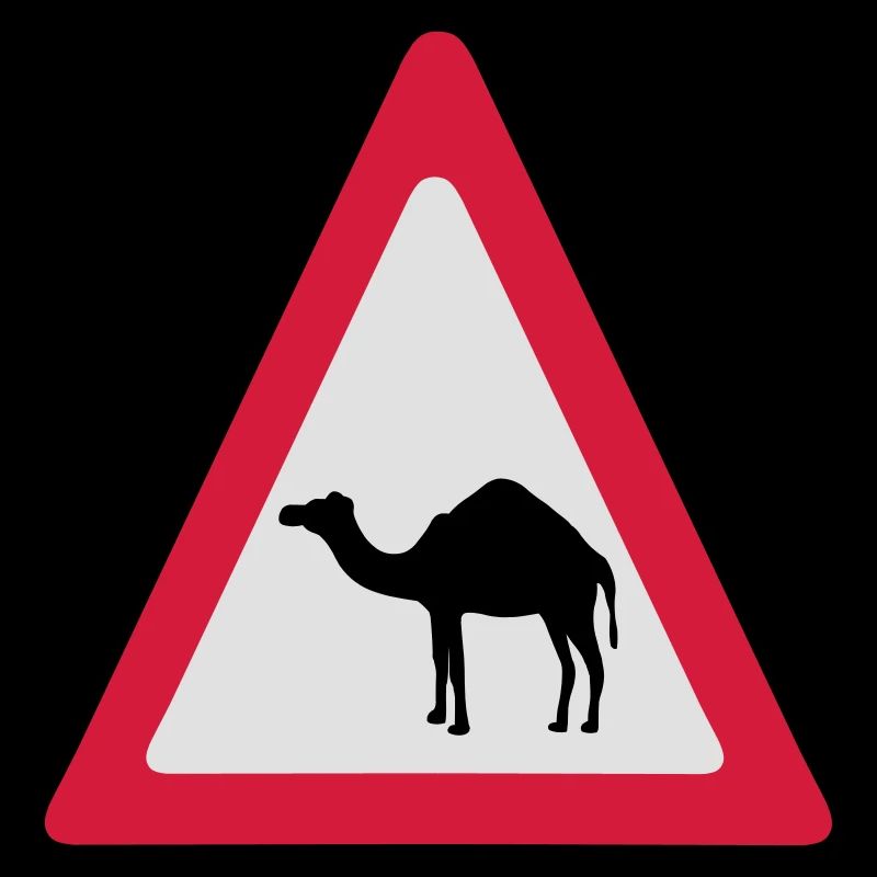 Caution Camel Traffic Sign
