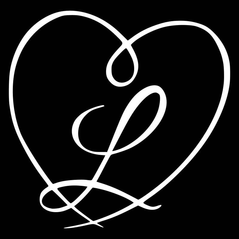 Lettre L Calligraphie Coeur