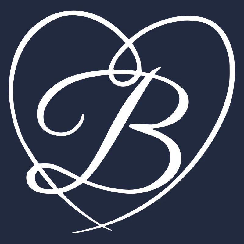 Letter B Calligraphy Heart