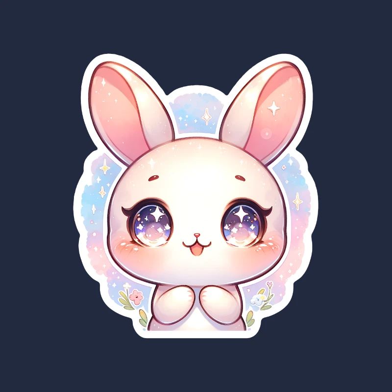 Lapin de Pâques mignon avec de grands yeux violets
