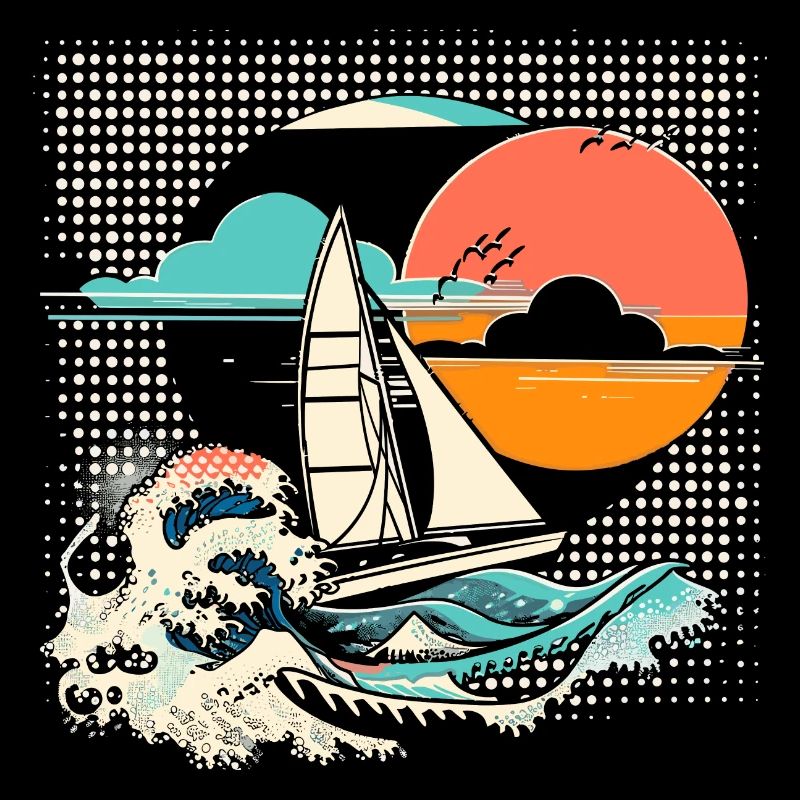 Dessin animé sur la voile