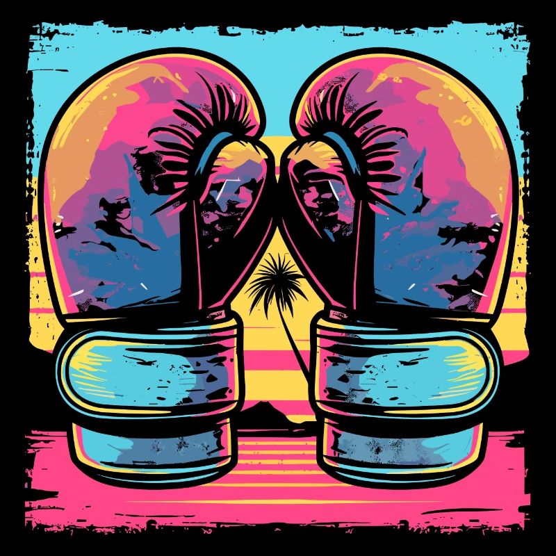 Look de dessin animé de kickboxing