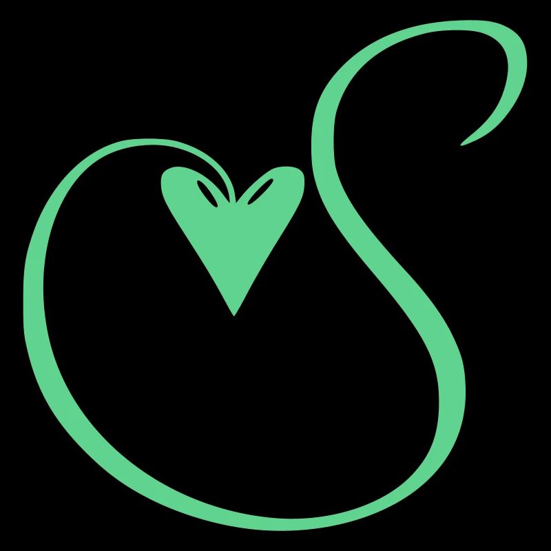 Monogram S Heart Vine
