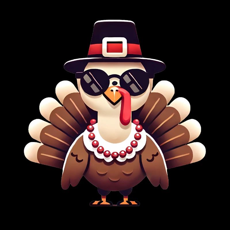 Dinde fraîche de Thanksgiving avec lunettes de soleil