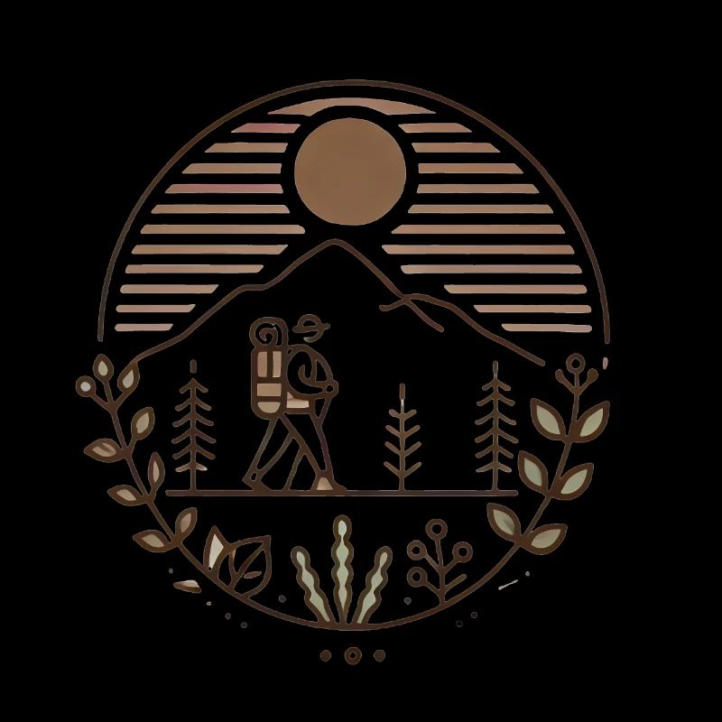 Friedlicher Bergwanderer Illustration