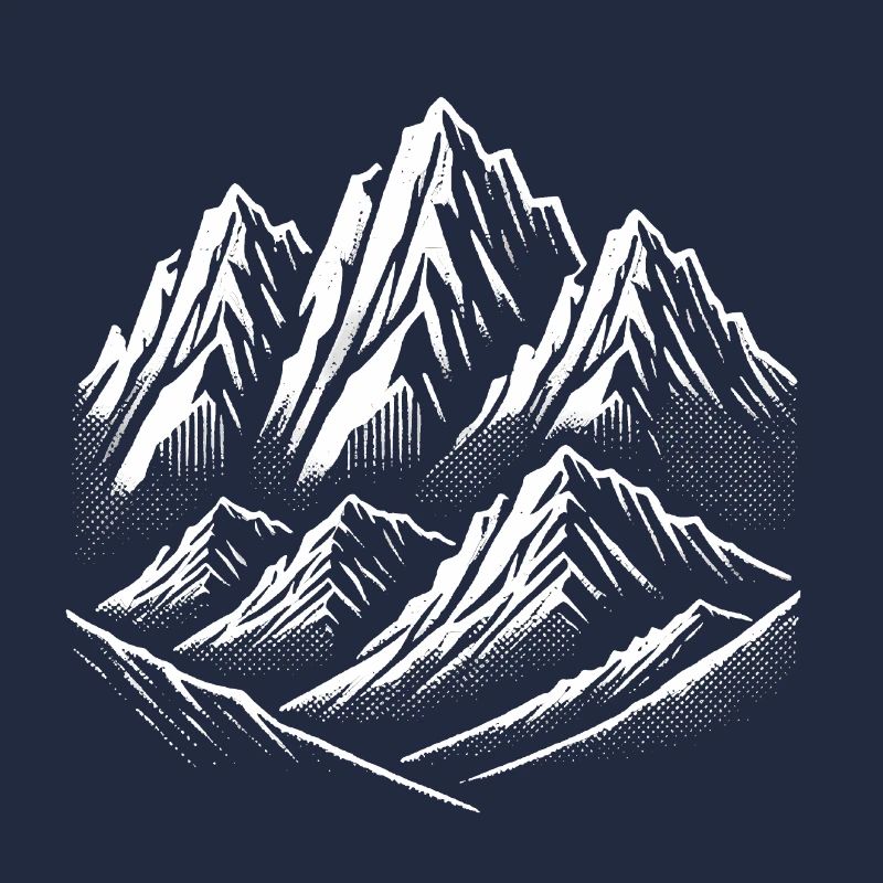 Minimalistisches Design der Berggipfel