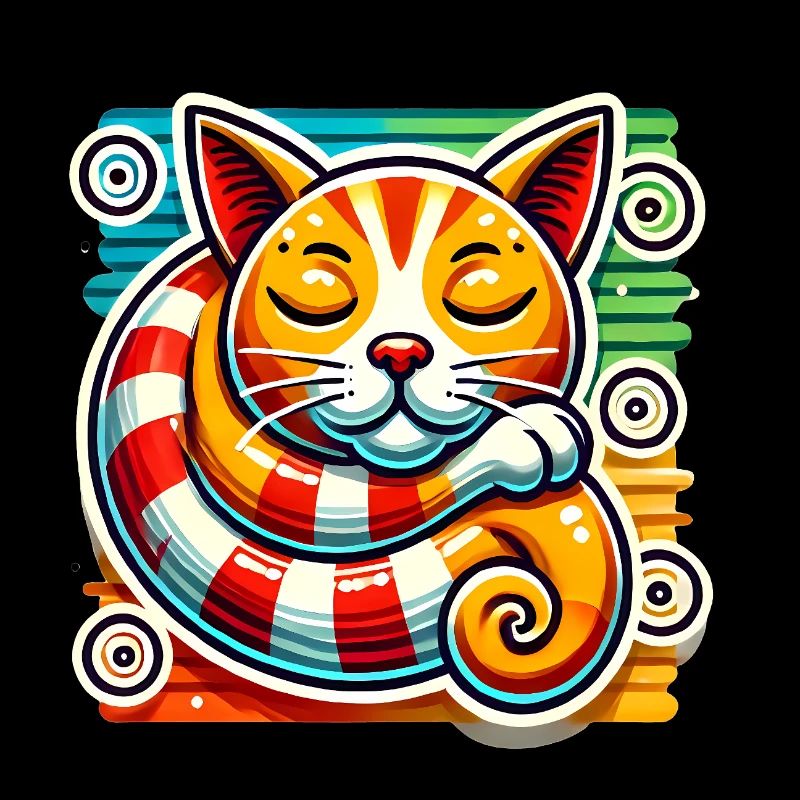 Conception d'autocollant PopArt de chat endormi