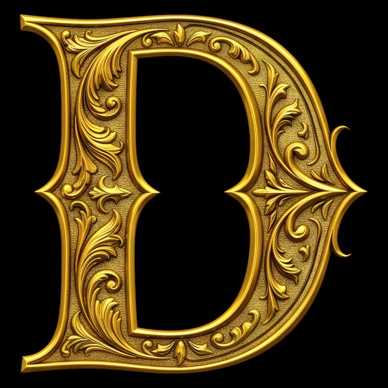 Initiale D Dorée Ornementale