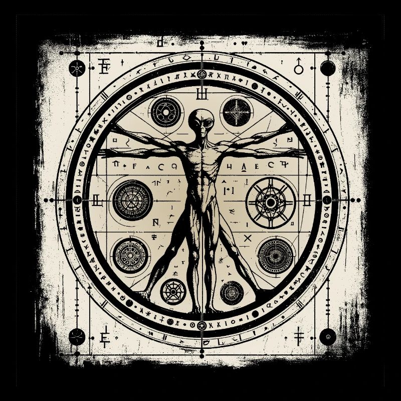 UFO Ancient Alien Geometry Human Design Hemd