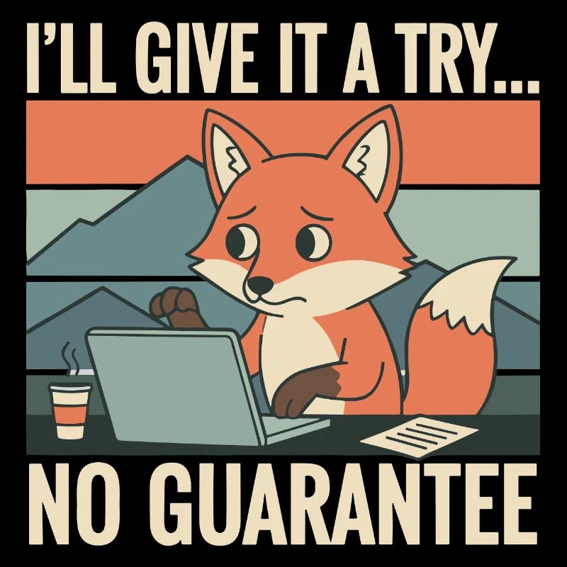 Je vais essayer – Fox Laptop Humor