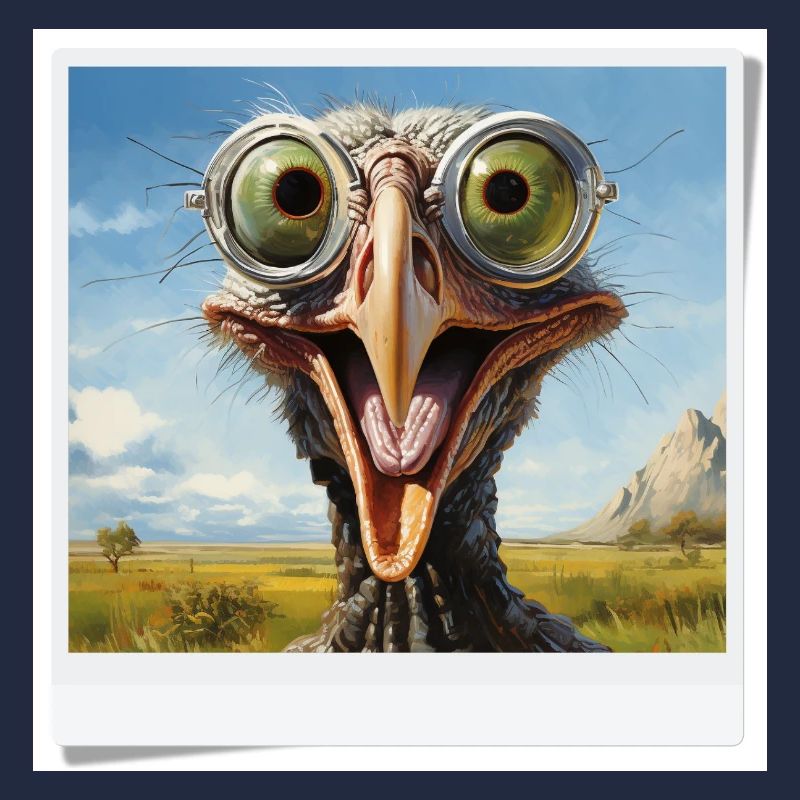 Eccentric Bird with Spectacle Lenses