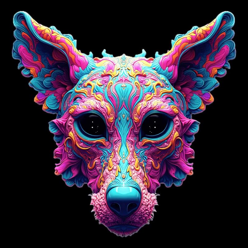 Psychedelischer bester Freund – Hundedesign-T-Shirt