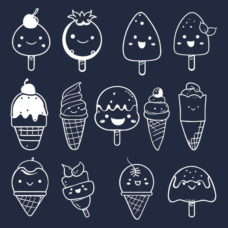 Variété de glaces Look comique