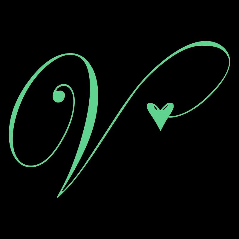 Monogramme V Vigne Coeur