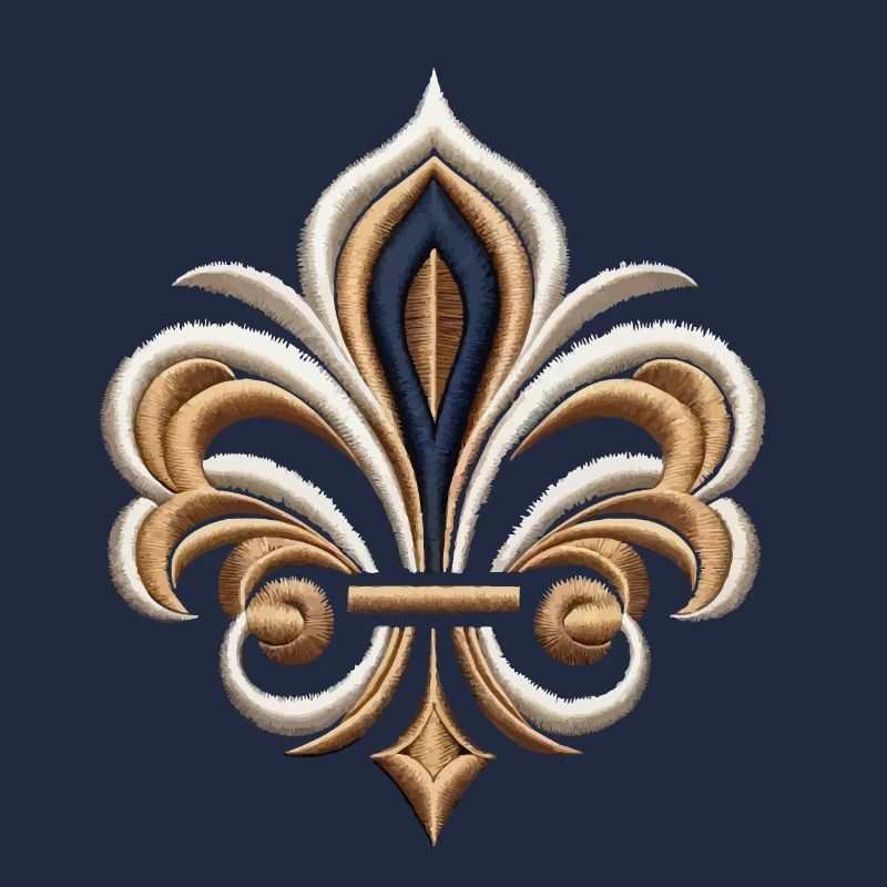 Broderie Élégante Fleur-de-Lys