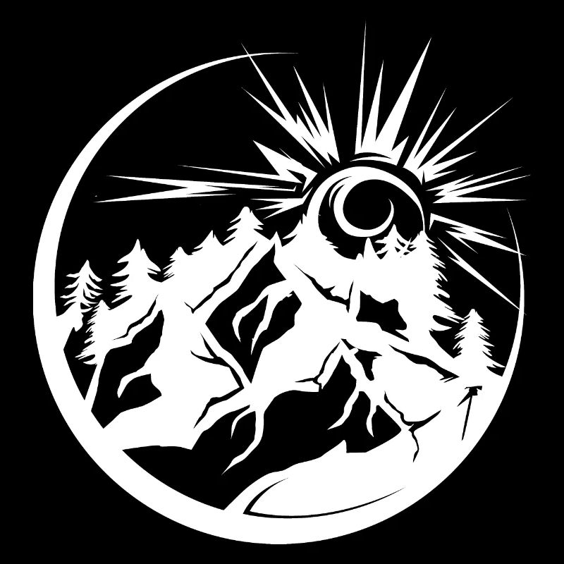 Mountains outdoor nature forest landscape graphic icon