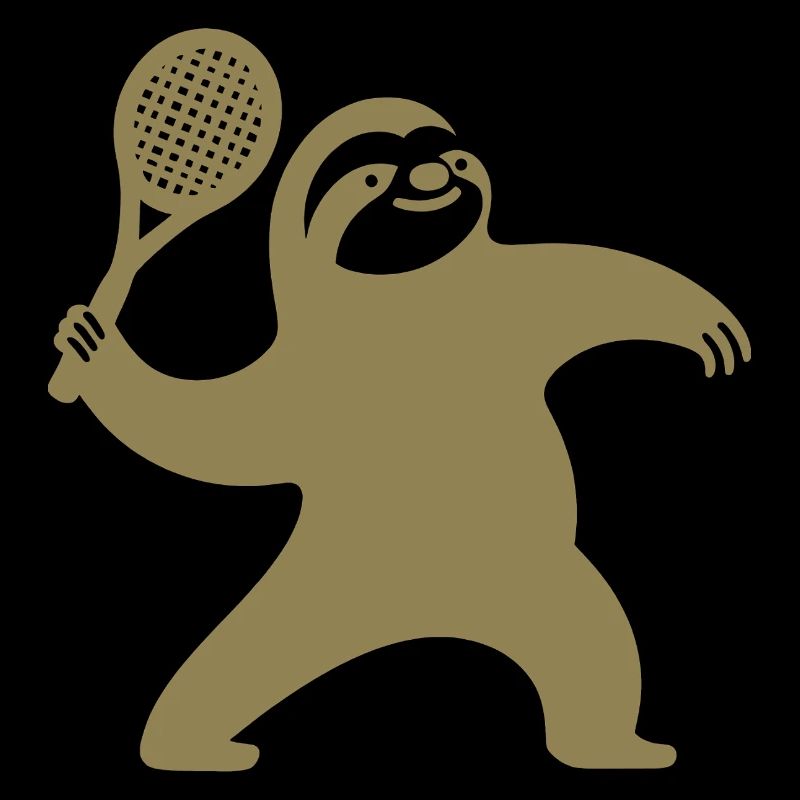 Sloth Silhouette Tennis Serve Minimaliste