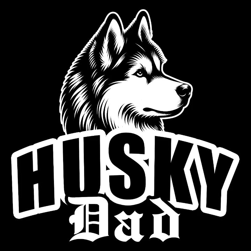 "Husky Dad" with dog head