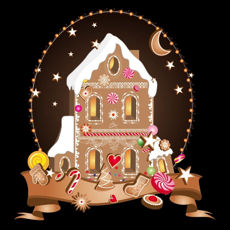 Gingerbread House at Night – Festive Splendour