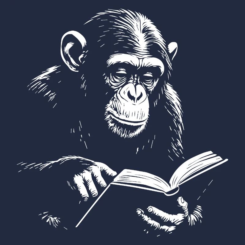 Illustration de singe en lecture