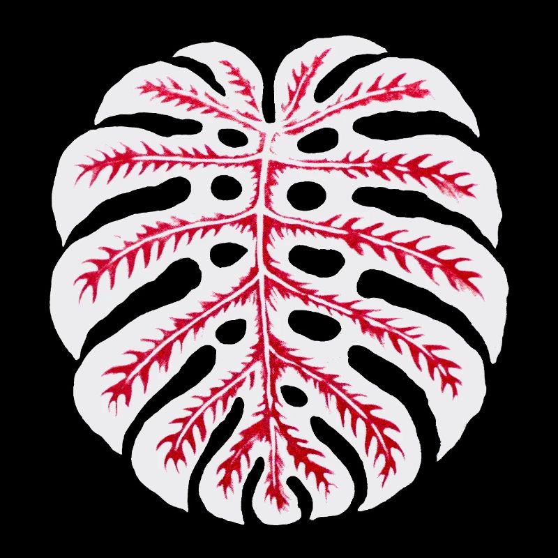 Rouge feuille de monstera – motif de plante tropicale