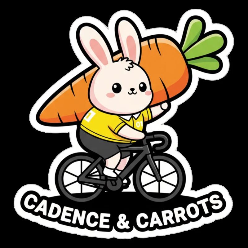 Autocollant de cyclisme Cadence & Carrots pour le lapin de Pâques