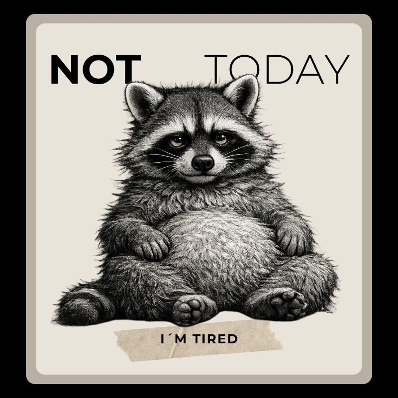 Not Today Raccoon Meme