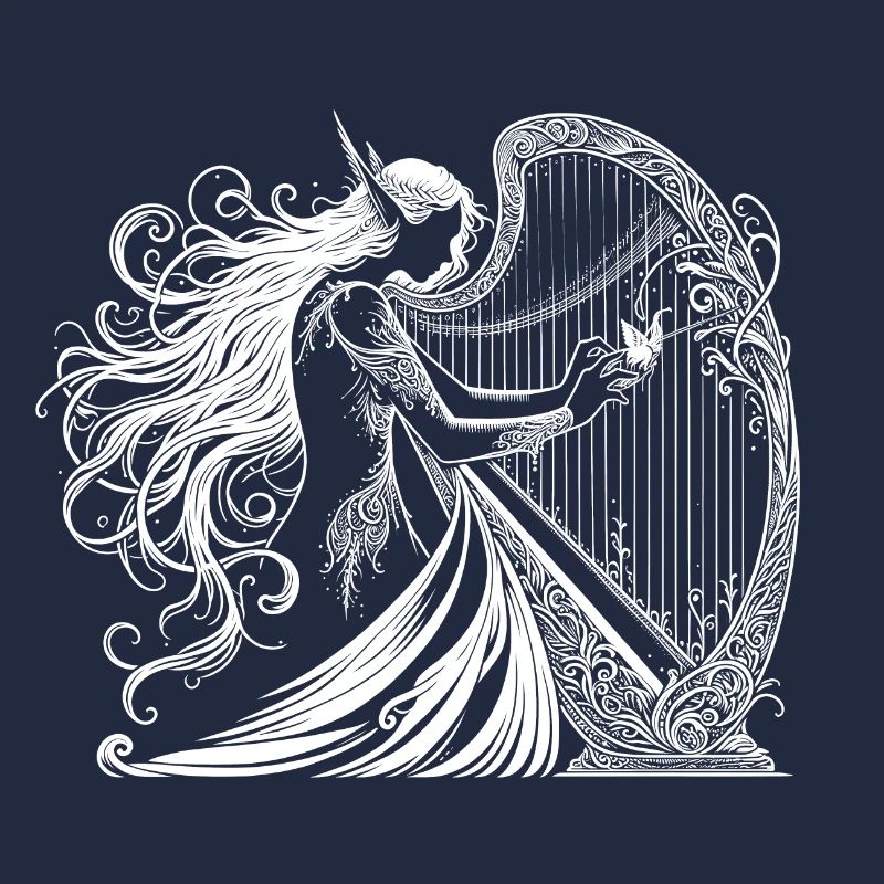 Harfenelfe - Elfe mit Harfe