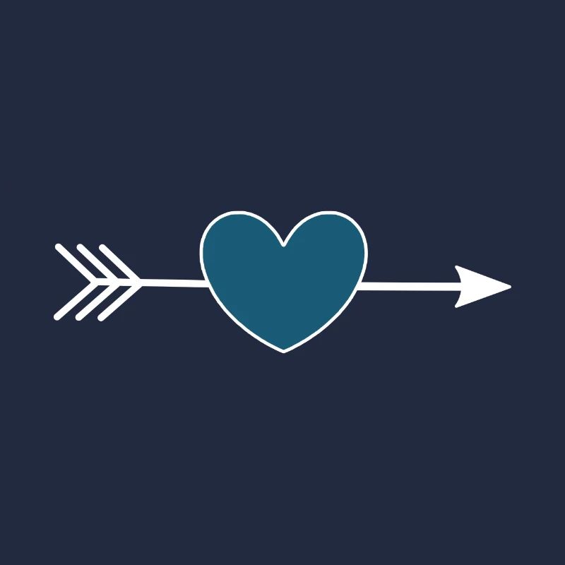 blue heart with arrow valentine's day