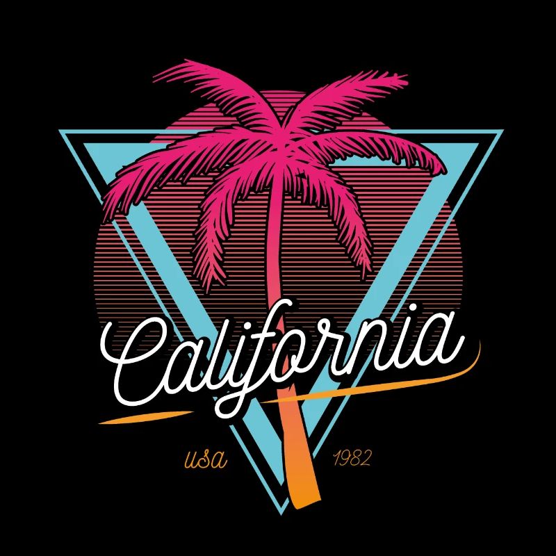California Palm Trees Retro Neon