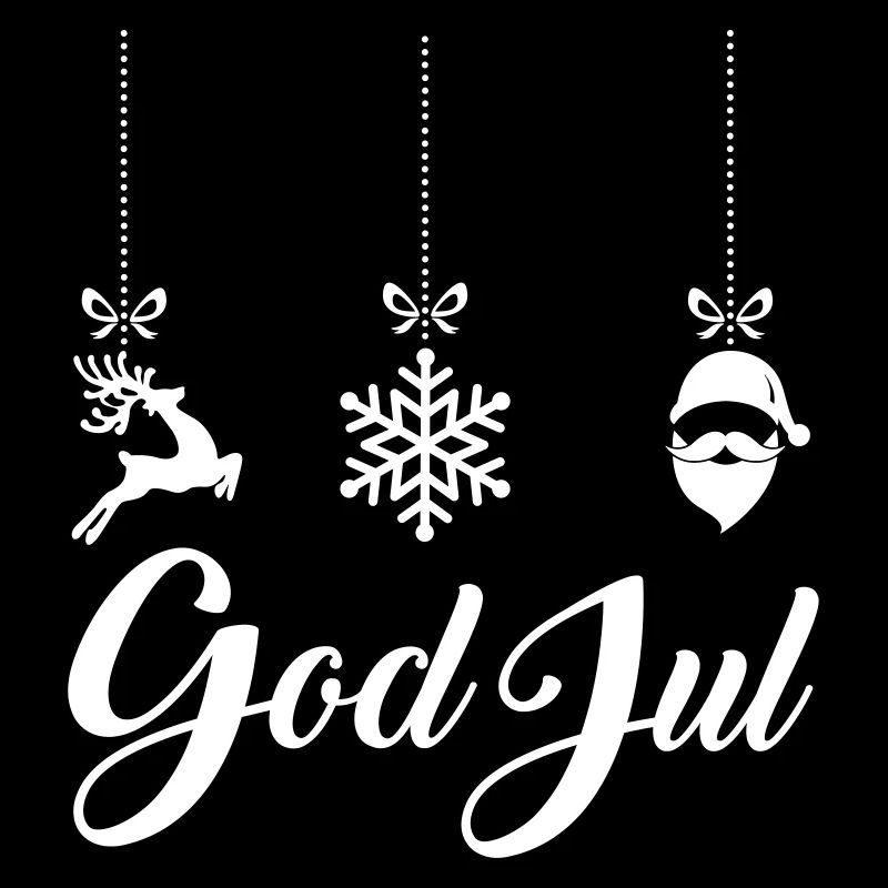 God Jul deer, snow and Santa Claus
