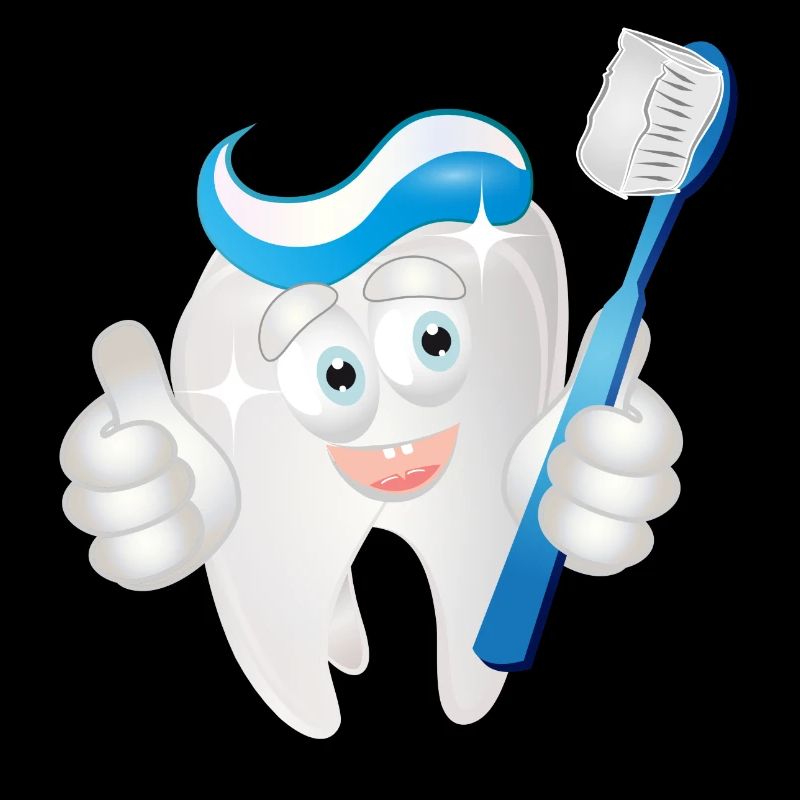 Dent blanche rayonnante avec du dentifrice en bande dessinée