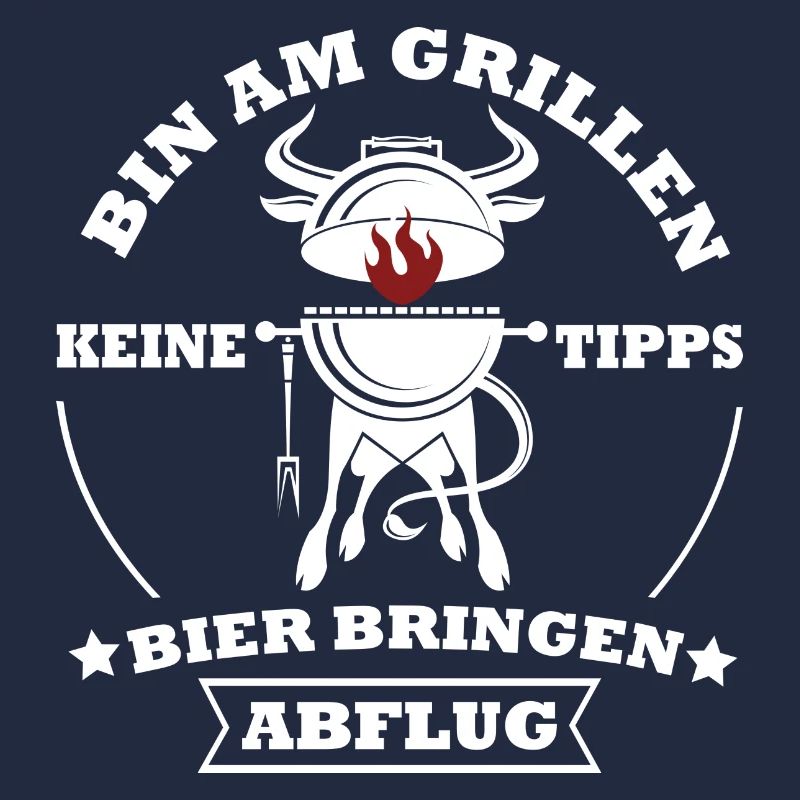 Grillkoch Spruch Logo Mit Kuh BBQ
