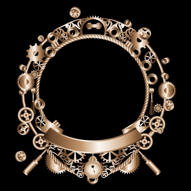 Cadre Steampunk en aspect métal machine