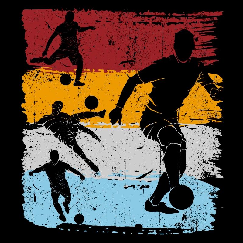 Silhouettes de football à blocs de couleurs