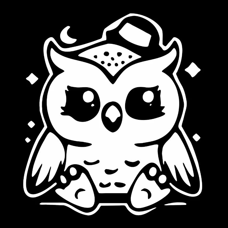 Mignon Figurine de hibou avec chapeau