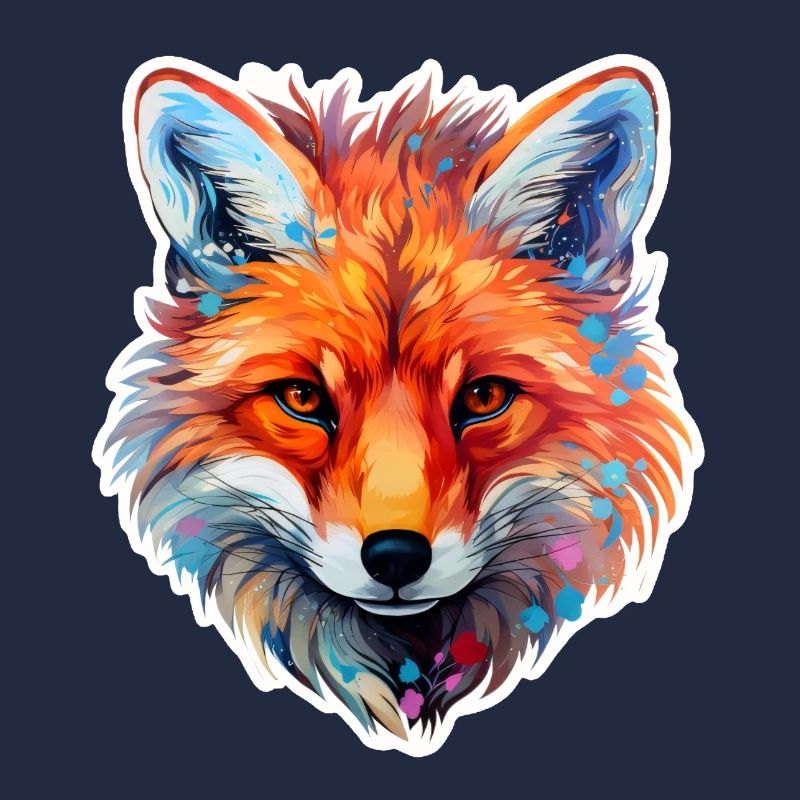 Fox head coloured