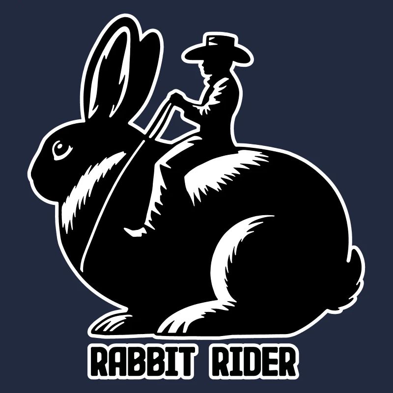 Cavalier de lapin (texte foncé - avec contour, 3 couleurs)