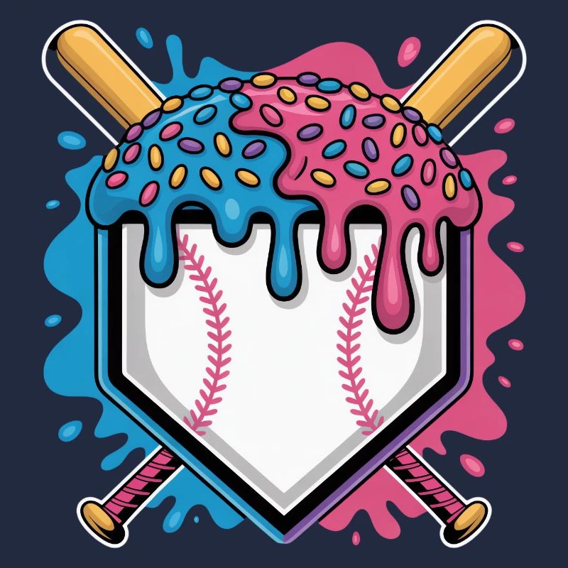 Plaque de baseball avec glace et pépites