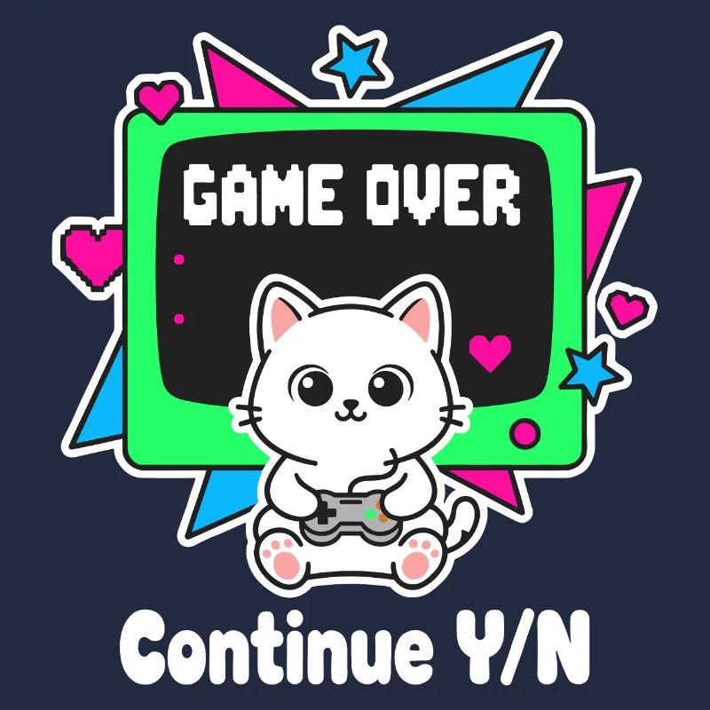 Retro Katzen Controller Game Over