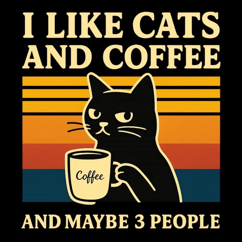 Retro Humor Ich mag Katzen & Kaffee Stubentiger