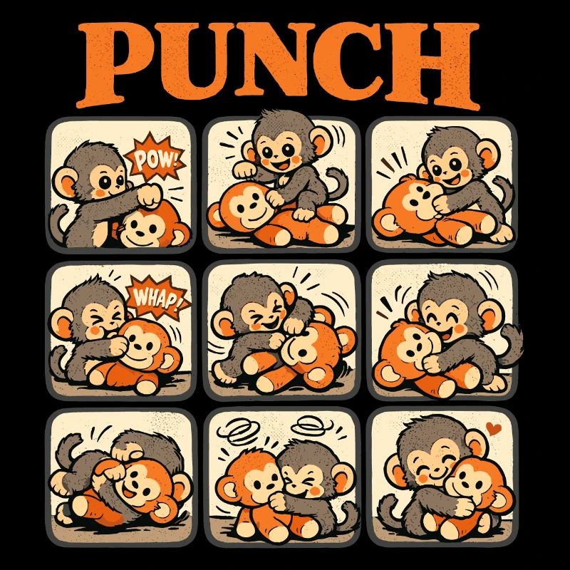 Monkey Cooler Punch Cute Baby Monkey