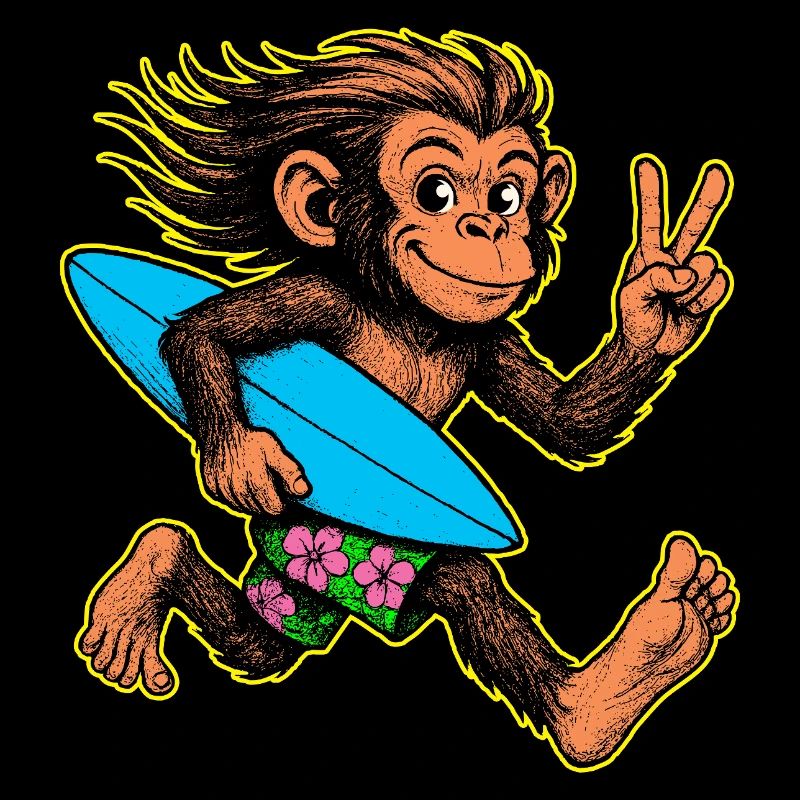 Surfing Monkey Surf Vibes