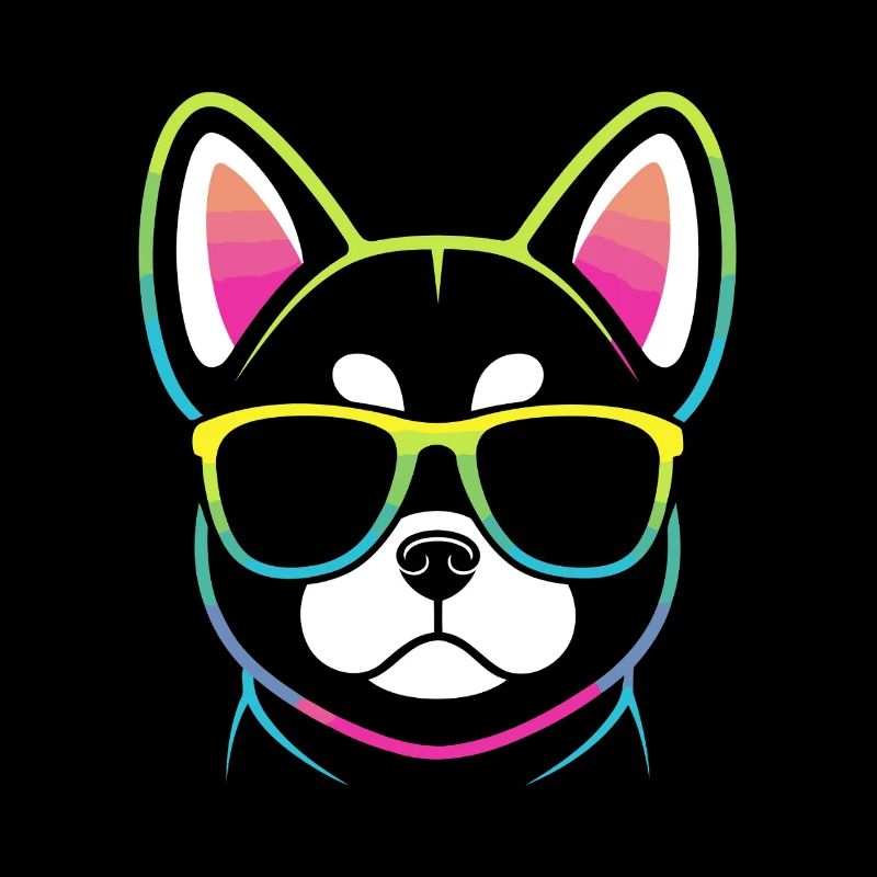 Rainbow Dog with Glasses