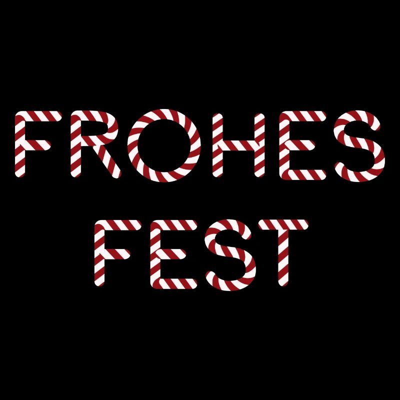 Frohes Fest Schriftzug Zuckerstange