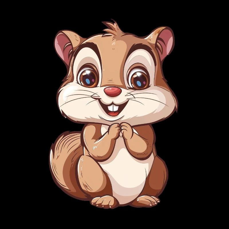 Cute Smiling Squirrel Motif