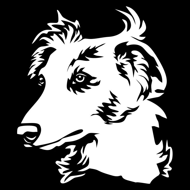 Tête de Whippet à poil long "Black Edition"