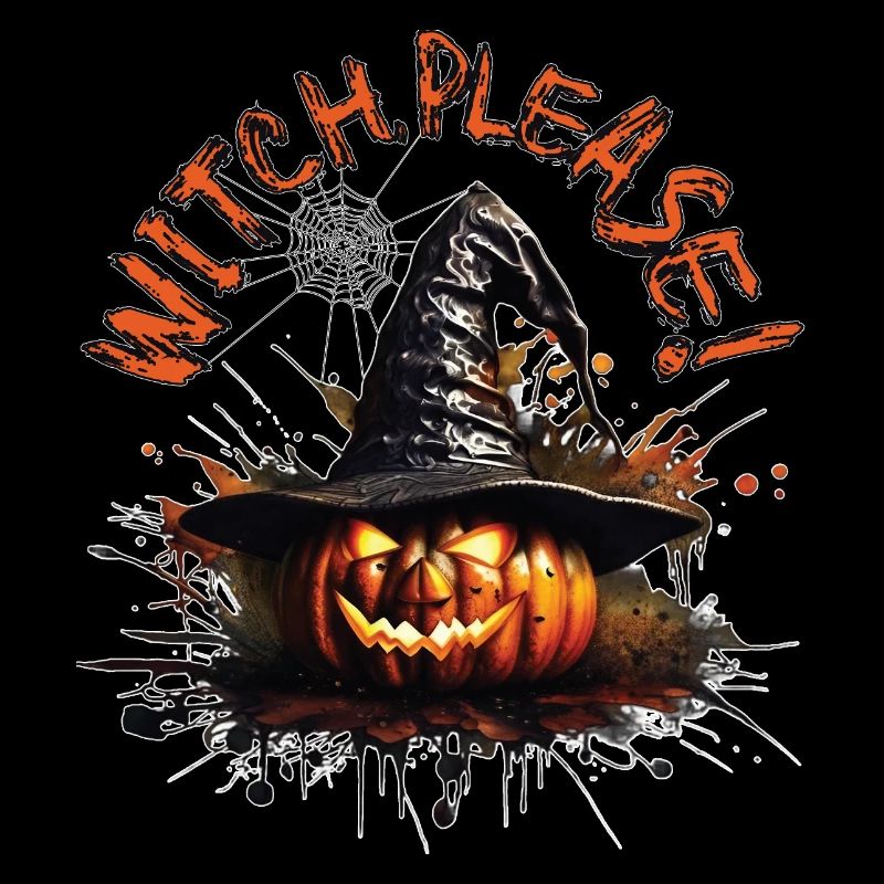 Citrouille d’Halloween, sorcière, s’il vous plaît!